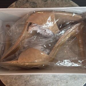 SHEIN Crocodile Embossed Stiletto Heeled Mule Sandals